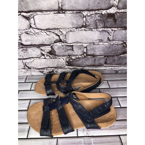 Vionic Amber Blue Denim Adjustable Strap Casual Sandals Women’s Sz 8M US/38.5EU - Picture 10 of 14